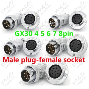 GX30 Aviation Plug 4 5 6 7 8 Pin 30mm Metal Male+Female Panel Cable Connector - Picture 1 of 18