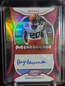 2022 Panini Certified #MS-GN Greg Newsome II Mirror Signatures Pink #43/75 Auto - Imagen 1 de 3