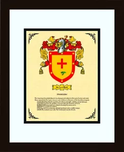 HERALDIK WAPPEN ~ DE LA CRUZ FAMILIENWAPPEN ~ GERAHMT - Bild 1 von 2