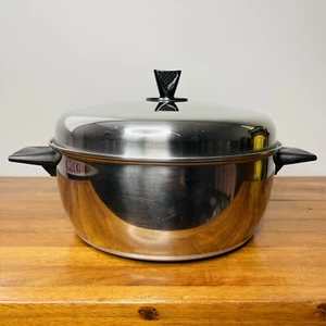 Vintage West Bend 5 Liter/5.3 Quart Stainless Steel Aluminum Clad Stockpot & Lid - Picture 1 of 8