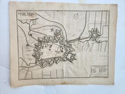  1717 Plan De La Ville D'Aire et du Fort St. Francas - Image 1 of 2