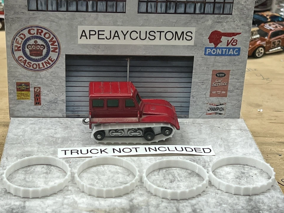 lesney matchbox  snow-trac no 35 white tracks, 3d printed from flexible tpu - Image 1 of 3