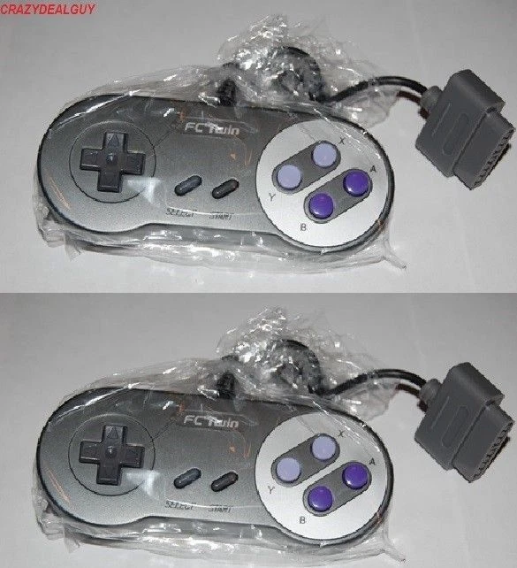 2 x FC Controllers for FC Twin NES/SNES Video Game System Black - Image 1 of 1