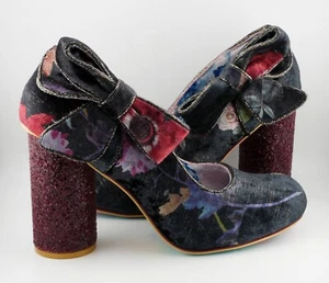 Come nuove mai indossate irregolari a scelta taglia UK 9 suole giostra tacchi glitter lato fiocco - Foto 1 di 5