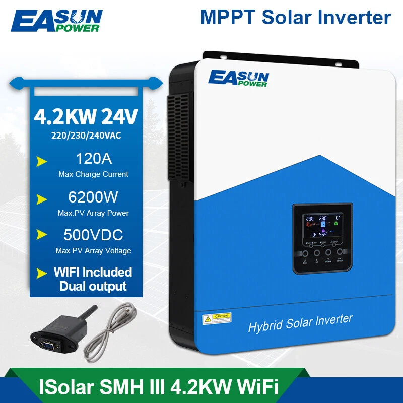 MARKENLOS Solar Wechselrichter 4200W Hybrid 24V - 230VAC MPPT 120A Off-Grid Inverter Wifi