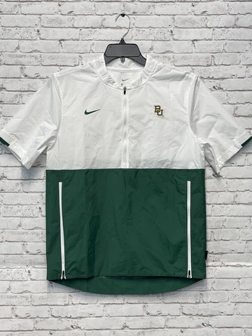 Nike Baylor Bears Short Sleeves Windbreaker White and Green Men's Size Small Cover