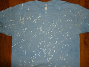 Camiseta Grande L de manga corta azul salpicada de pintura salpicada hecha a mano - Imagen 1 de 5