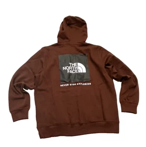 The North Face men's Box NSE logo Hoodie Sweatshirt Extra Large XL Dark Oak - Picture 1 of 6