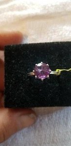 Lila Fluorit Sterlingsilber Ring Größe 9 - Bild 1 von 9