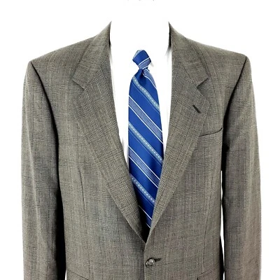 Cricketeer Wool 2 Button Sport Coat 40L Tan Glen Plaid Blazer - Image 1 of 4