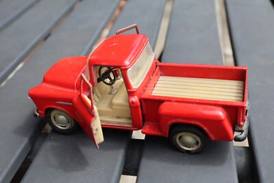 Camión de juguete fundido a presión Chevy Stepside 1955 rojo vintage de Kinsmart Foto 1 de 4