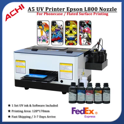 Mini A5 UV Printer Epson L800 Print Head UV Flatbed Printer For Phone Case & Ink - Image 1 of 4