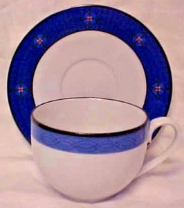 Dansk NINE PATCH Cup Saucer Set 1" Smaller Band ~MORE ITEMS AVAILABLE ~Great - Picture 1 of 2