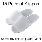15x pairs SPA HOTEL GUEST SLIPPERS OPEN TOE TOWELLING DISPOSABLE TERRY STYLE NEW