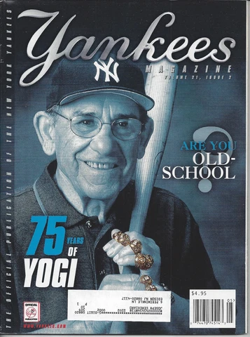 Yogi Berra 2000 New York Yankees Magazine with Scott Brosius pullout poster Cover