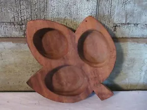 Primitive rustikale Holz geteilt Herbst HERBSTBLATT Erntedank Halloween Schale - Bild 1 von 6