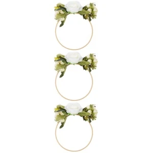 3 PCS Bridal Bouquet Flower Wreath Wedding Floral Hoop Bridesmaid - Picture 1 of 12