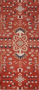 Geometric Tribal Style Kazak Hand-Knotted Hallway 8 ft. Runner Rug 3x8 - Picture 1 of 17