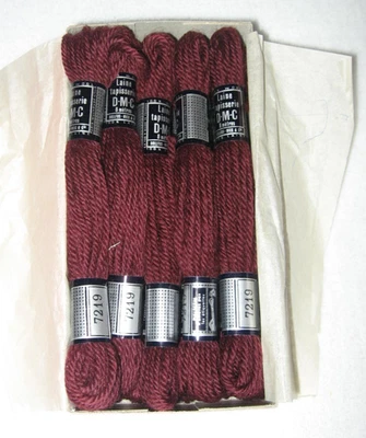 DMC Laine Colbert Tapisserie/Tapestry Wool Lot of 10 Skeins 7219 Deep Maroon - Image 1 of 4