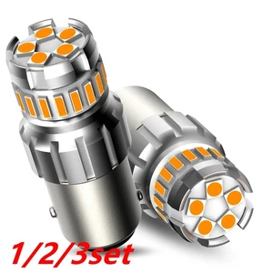 2/4/6 AUXITO 1157 LED Amber Yellow Turn Signal Parking DRL Light Bulb CANBUS - Picture 1 of 20