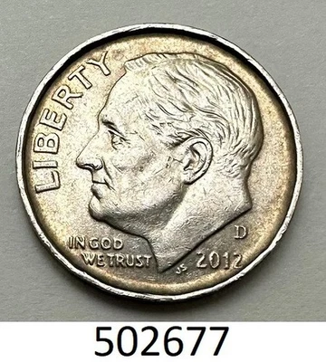 2012 United States D-Dime - Multiple Error * Rimmed * No Reeded Edge * - Image 1 of 4