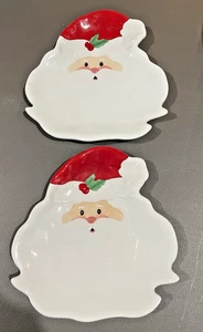 Vintage Weihnachtsmann Ho Ho Ho 2 Teller Burton und Burton Neu mit Etikett - Bild 1 von 2