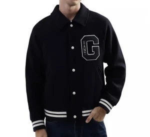 Chaqueta de bombardero universitaria de lana con logotipo bordado azul noche talla XL de Gant para hombre - Imagen 1 de 9