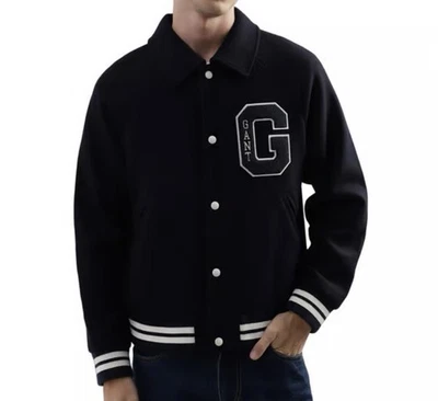 Gant Men’s Size XL Evening Blue Embroidered Logo Wool Varsity Bomber Jacket - Image 1 of 4