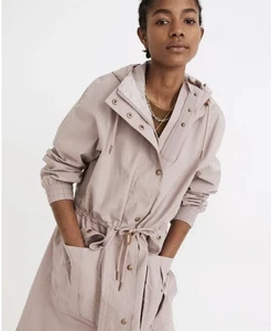 Madewell Impermeabile Antipioggia Anorak Impermeabile Vintage Petalo Rosa Cappuccio Grande - Foto 1 di 6