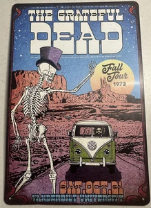 The Grateful Dead Blechschild 1972 Tour Konzert Vintage Werbung Blechschild 12x8 gebraucht - Bild 1 von 7