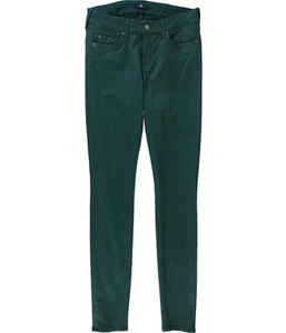 7 For All ManKind Womens Coated Skinny Fit Jeans, Green, 29 - Picture 1 of 2