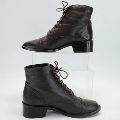 Botines de cuero con cordones marrón Enzo Angiolini Brasil para mujer talla 6,5 M Foto 1 de 4