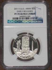 2011 S U.S. Army Commemorative Proof Half Dollar NGC PF70 UCAM Early Releases ER - Picture 1 of 2
