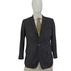 J Hilburn Blazer 40 L Vitale Barberis Canonico Wolle anthrazit blau Italy - Bild 1 von 15