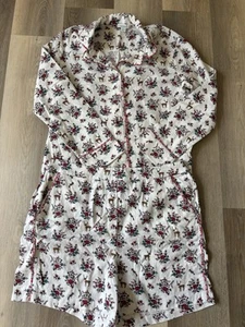 Sundance Pyjama Set Blumenmuster Baumwolle Größe L weiß rosa rose Nachtwäsche - Bild 1 von 16
