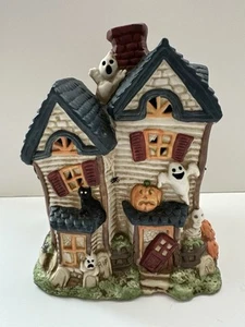 Vintage Halloween Carson Dragon Inc Lighted House Ghosts Pumpkins1992 - Picture 1 of 9