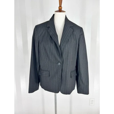 EVAN PICONE Women’s Black Pinstripe Blazer Sz 14 - Image 1 of 4
