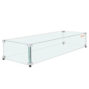 VEVOR Pare-vent pour Foyer Pare-flamme Verre Trempé 798x317x165mm Épaisseur 8mm - Imagen 1 de 12