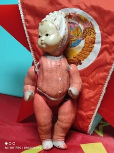 VINTAGE BABY TOY CELLULOID DOLL 60's OKHTA PLANT SOVIET ERA USSR CCCP FRAGILE - Picture 1 of 24