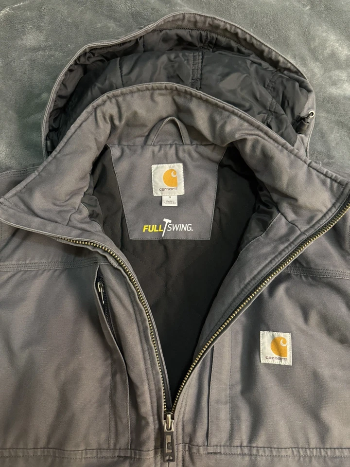 Chaqueta Carhartt Full Swing Gris con Capucha Talla Hombre Pequeña - CHAQUETA CÁLIDA  Foto 1 de 4