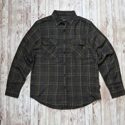 NEW Kenneth Cole sz Medium Flannel Shirt Mens Collared Button Down Slim Fit Gray - Image 1 of 4