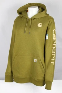 Carhartt Women's Relaxed Fit Midweight Logo Sleeve Hoodie Sweatshirt 102791 B98 - Picture 1 of 4