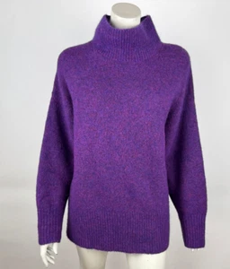 Banana Republic Atiena Alpaca-Blend Sweater Women L Purple Long Sleeve Pullover - Picture 1 of 13