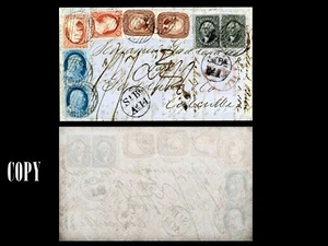USA 1860 THE GODDARD MAILS TO BOSTON FROM CALCUTTA  USED REPRODUCTION - Picture 1 of 1
