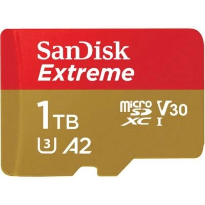 SanDisk Extreme microSDXC 190MB/s UHSI U3 V30 mit Adapter 1TB - Bild 1 von 4
