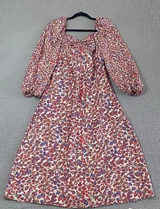 SACHIN BABI x ANTHROPOLOGIE Midi Dress Blue Green Red Floral Keyhole Bust 8P EXC - Picture 1 of 10