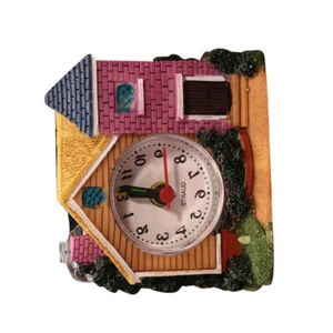 Wall Clocks Battery Operated Digital Alarm Mini Castle Design Delicate - Picture 1 of 11