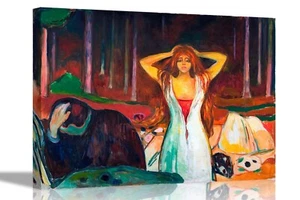 Fotos de oficina en casa de oficina enmarcadas de arte en pared colgante estampado en lona de cenizas de Edvard Munch - Imagen 1 de 10
