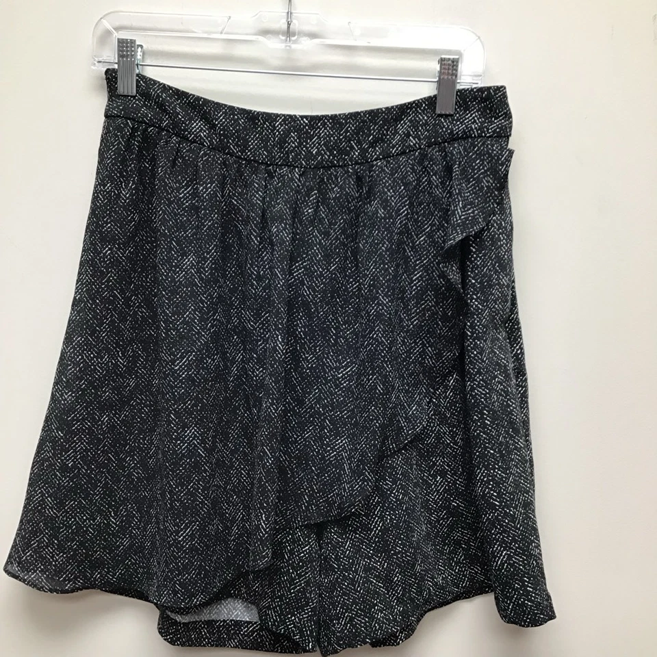 Corey Lynn Calter Womens Town Square Culottes Shorts Black White Herringbone 4 - Image 1 of 4