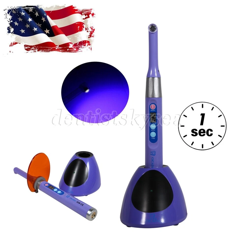 Woodpecker Style Dental Wireless 1S LED Curing Light Cure Lamp 2800mw/c㎡ Purple - Image 1 of 4